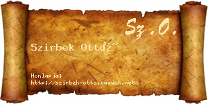 Szirbek Ottó névjegykártya
