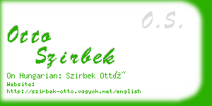 otto szirbek business card